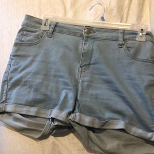 Light Blue fake denim shorts